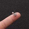 316L Surgical Stainless Steel Micro Pave Clear Cubic Zirconia Star Cartilage Earrings WG9CD6D-20-1