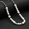 Stainless Steel Pearl Bib Necklaces for Unisex MM2620-1-1