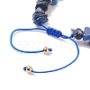 Natural Lapis Lazuli Chips & Resin Evil Eye Braided Bead Bracelet BJEW-JB08495-03-5
