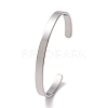 304 Stainless Steel Open Cuff Bangle BJEW-G653-01P-07-3