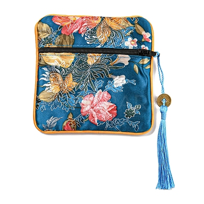 Chinese Style Floral Cloth Jewelry Storage Zipper Pouches AJEW-D063-01E-1