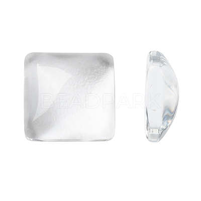 Transparent Clear Glass Square Cabochons GGLA-A001-10mm-1