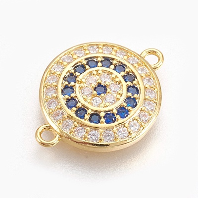 Brass Micro Pave Cubic Zirconia Links ZIRC-O026-06G-NR-1