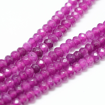 Natural White Jade Bead Strands G-R343-2x4-24-1