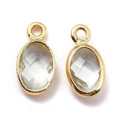 Eco-Friendly Brass with Glass Pendants KK-K268-01G-1