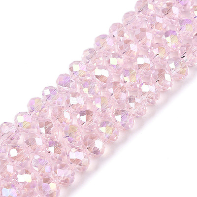 Electroplate Glass Beads Strands EGLA-A044-T6mm-B10-1