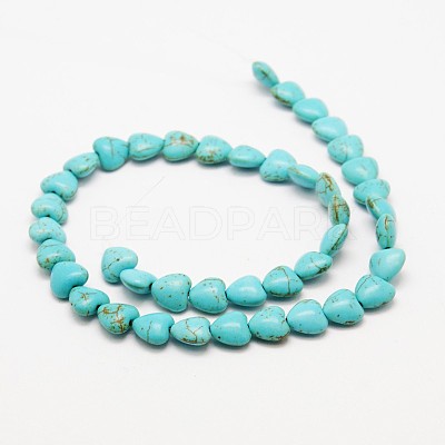 Heart Synthetic Turquoise Beads Strands TURQ-I019-10mm-08-1