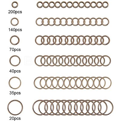 Brass Split Rings and Brass Ring Assistant Tool KK-PH0034-52AB-1