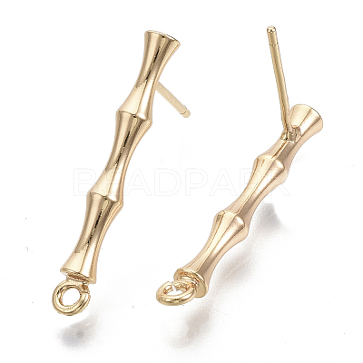 Brass Stud Earring Findings KK-N230-08G-NF-1