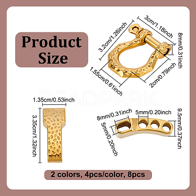 8 Bags 2 Colors Alloy Shackle Clasps FIND-UN0007-85-1