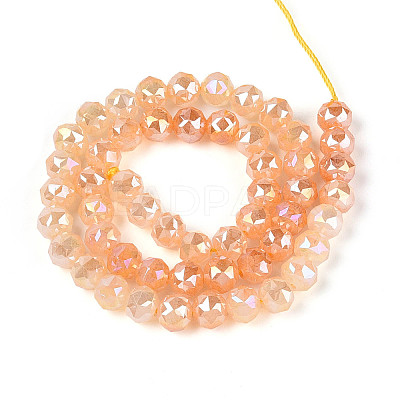 Anti-Tarnish Electroplate Glass Beads Strands GLAA-N064-8mm-04-1