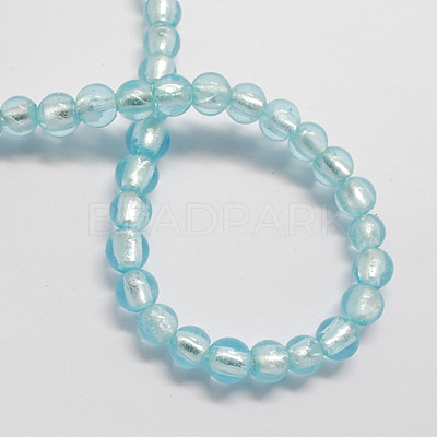 Handmade Silver Foil Glass Beads FOIL-R054-5-1