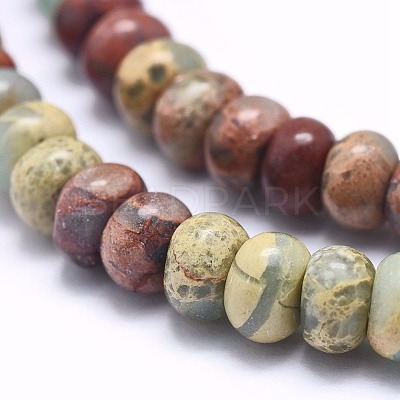 Natural Aqua Terra Jasper Beads Strands G-N0128-49-6mm-1