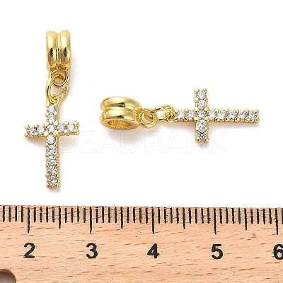 Rack Plating Brass Micro Pave Cubic Zirconia Charms KK-S398-08A-1