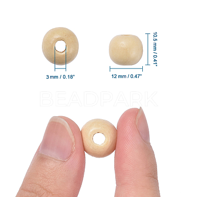 Wood Beads X-TB12mmY-13-1