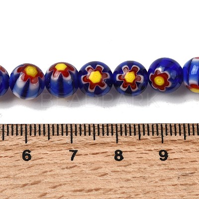 Round Millefiori Glass Beads Strands LK-P002-26-1