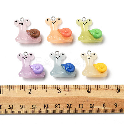 20Pcs Snail Resin Pendants RESI-FS0002-12-1