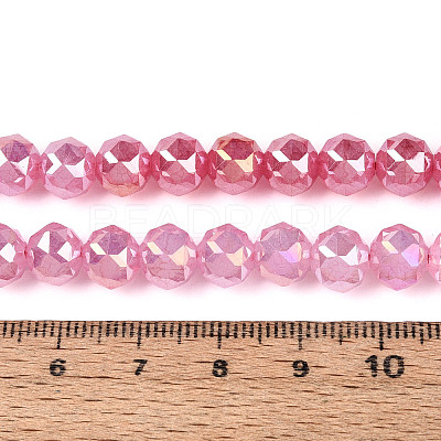 Anti-Tarnish Electroplate Glass Beads Strands GLAA-N064-8mm-07-1