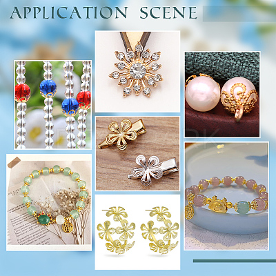 70Pcs 7 Styles Brass Bead Caps FIND-AR0005-36-1