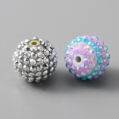 20Pcs Resin Rhinestone Beads RESI-WH0001-03B-1