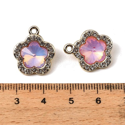 UV Plating Alloy Glass Pendants FIND-K032-28G-1