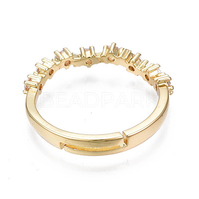 Exquisite Cubic Zirconia Flower Adjustable Ring X-RJEW-N035-059-NF-1