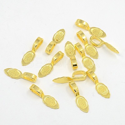Tibetan Style Alloy Glue-on Flat Pad Bails K0P9R011-1