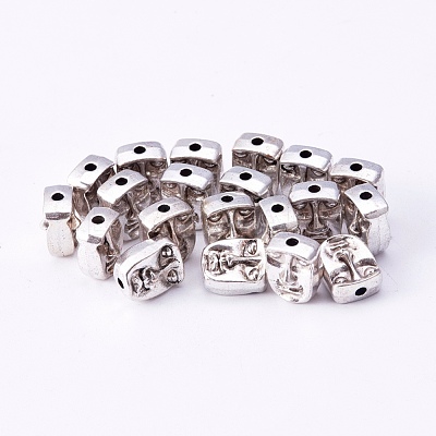 Tibetan Style Alloy Human Face Beads X-TIBEP-GC184-AS-NR-1