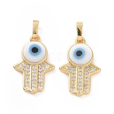Brass Micro Pave Cubic Zirconia Pendants ZIRC-F136-02G-05-1