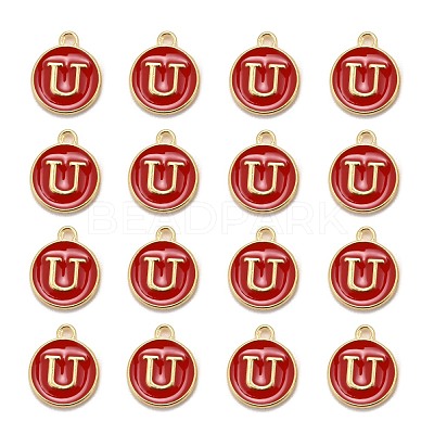 Golden Plated Alloy Enamel Charms X-ENAM-S118-03U-1