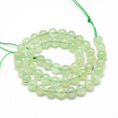 Natural Prehnite Beads Strands G-S263-6mm-04-1