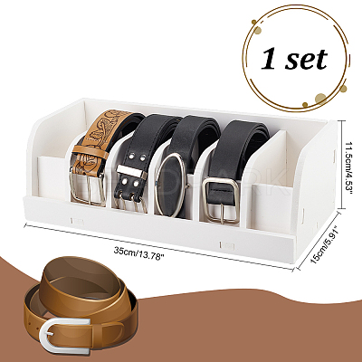 Folding Plastic Belt Organizer Holder with 6 Compartments CON-WH0086-066-1