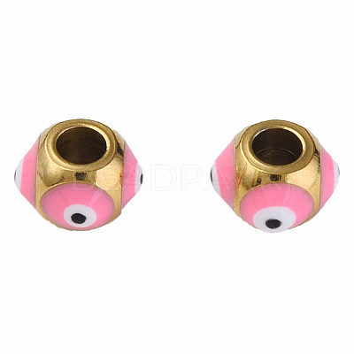 201 Stainless Steel Enamel Beads STAS-N087-59-04G-1