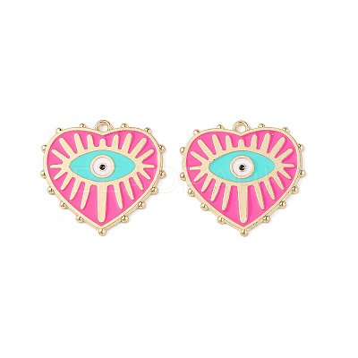 Rack Plating Alloy Enamel Pendants X-ENAM-K067-05B-1
