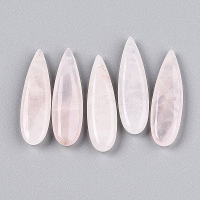 Natural Rose Quartz Pendants G-N348-02C-1