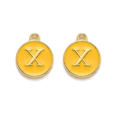 Golden Plated Alloy Enamel Charms ENAM-Q437-13X-1