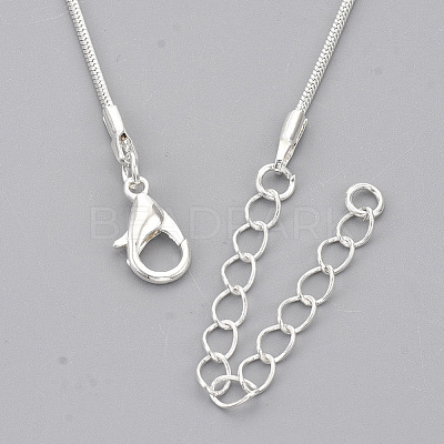 Brass Snake Chain Necklaces X-MAK-T006-11A-S-1