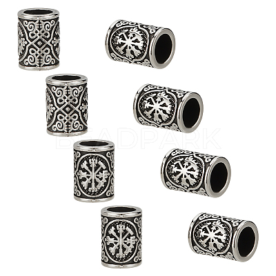 8Pcs 316 Surgical Stainless Steel European Beads STAS-UN0061-39-1