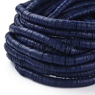 Flat Round Handmade Polymer Clay Beads CLAY-R067-6.0mm-35-1