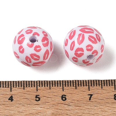 Printed Opaque Acrylic Beads AC-CBA6329-01B-02-1