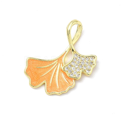 Brass Micro Pave Cubic Zirconia with Enamel Pendants KK-Z134-14G-02-1