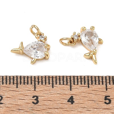 Ocean Brass Pave Clear Cubic Zirconia Pendants CU-CBAF3CF-02P-01-1