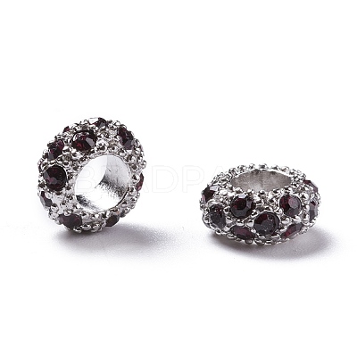 Alloy Rhinestone European Beads X-CPDL-H998-2-1