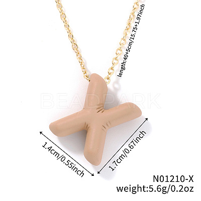 Alloy Initial Pendant Necklaces RS8745-24-1