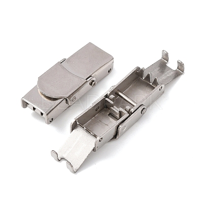 Tarnish Resistant 201 Stainless Steel Watch Band Clasps STAS-P221-22A-P-1