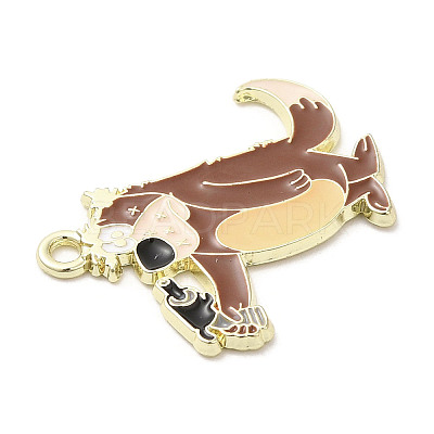 Light Gold Plated Alloy Enamel Pendants LS-ENAM-L041-06E-1