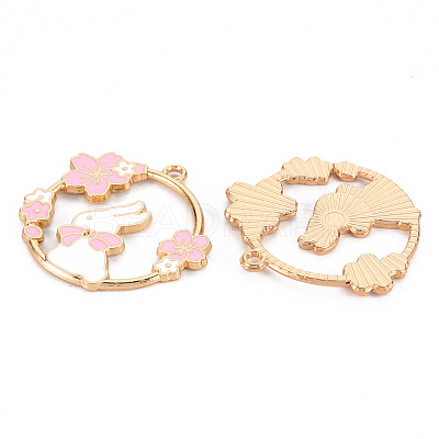 Eco-Friendly Alloy Enamel Pendants ENAM-T011-54-NR-1