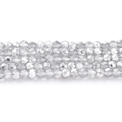 Transparent Electroplate Glass Beads Strands GLAA-H021-01B-HP06-1