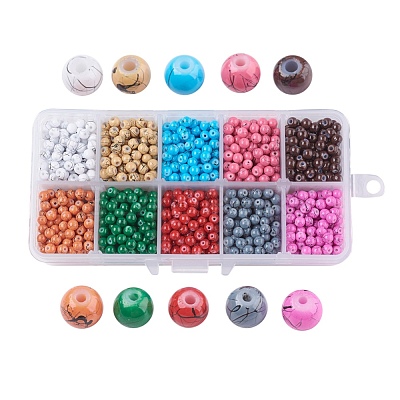 Drawbench Baking Paint Glass Beads GLAD-JP0001-02-4mm-1