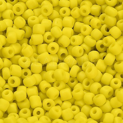 Frosted Opaque 6/0 Glass Seed Beads SEED-R029-4mm-A04-1